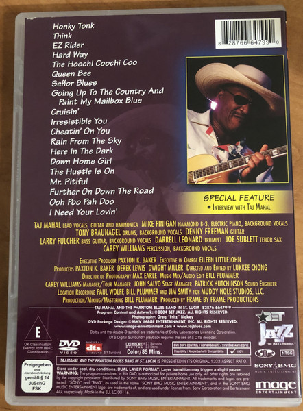 Taj Mahal and the PHANTOM BLUES BAND in ST. LUCIA  DVD Video (828766647990)