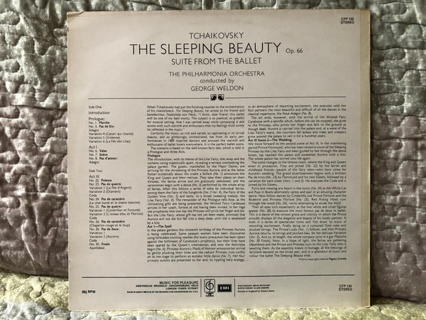 Tchaikovsky: The Sleeping Beauty (Balletsuite) - Philharmonia Orchestra, George Weldon / Classics For Pleasure LP Stereo / CFP 133