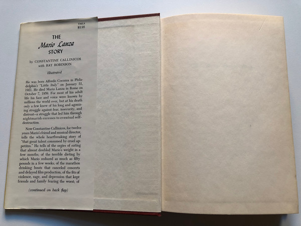 THE Mario Lanza STORY  CONSTANTINE CALLINICOS with RAY ROBINSON  Coward-McCann  Illustrated Hardcover (9781958425466)