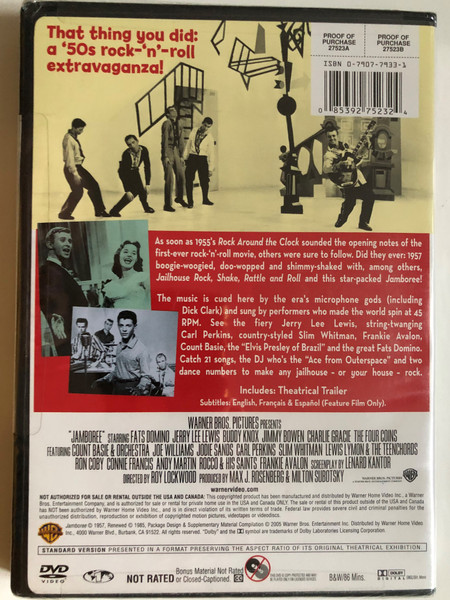 Jamboree / That thing you did: a '50s rock-'n'-roll extravaganza! / Includes: Theatrical Trailer / FEATURING COUNT BASIE&ORCHESTRA / DIRECTED BY ROY LOCKWOOD / PRODUCED BY MAX J. ROSENBERG & MILTON SUBOTSKY / DVD (085392752324)