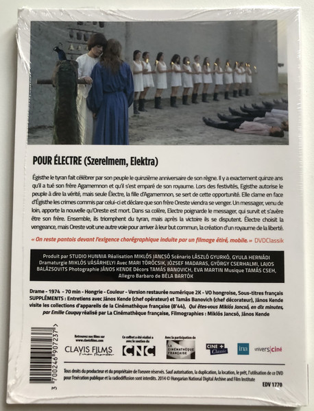 POUR ÉLECTRE - MIKLÓS JANCSÓ  VERSION RESTAURÉE 2K  SÉLECTION OFFICIELLE FESTIVAL DE CANNES 1975  CLAVIS FILMS Simon Shander  DVD Video (3700246907237)