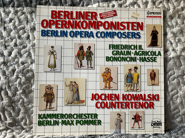 Berliner Opernkomponisten = Berlin Opera Composers - Friedrich II, Graun, Agricola, Bononcini, Hasse, Kammerorchester Berlin, Max Pommer, Jochen Kowalski Countertenor / Capriccio LP Stereo 1987 / C 27 127 