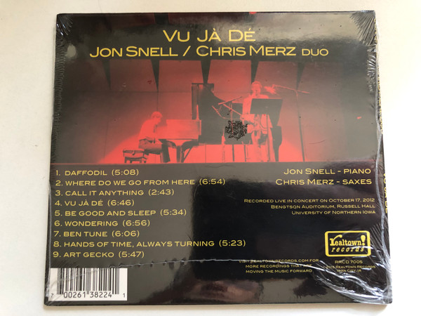 Jon Snell, Chris Merz duo - Vu Ja De / Realtown Records Audio CD 2013 / RRCD 7005