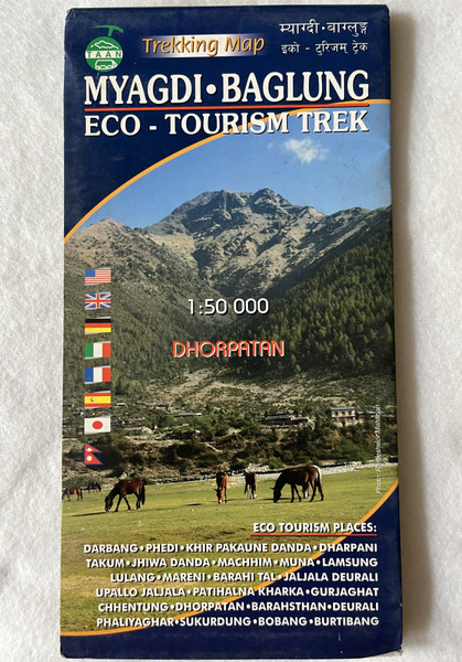 MYAGDI - BAGLUNG  ECO -TOURISM TREK  150 000  DHORPATAN  Trekking Map  म्याग्दी • बाग्लुङ्ग इको - टुरिजम् ट्रेक  Together for Tourism TAAN