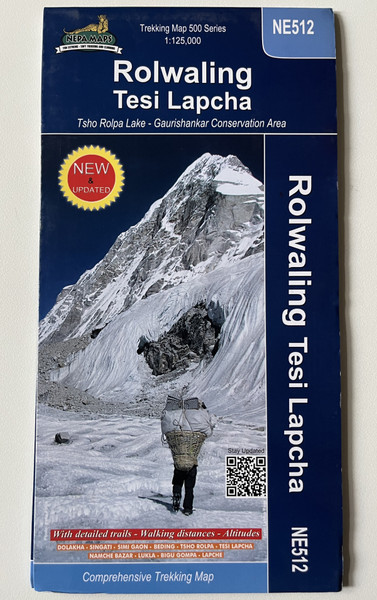 Rolwaling Tesi Lapcha  Tsho Rolpa Lake - Gaurishankar Conservation Area  Trekking Map 500 Series 1125,000  Comprehensive Trekking Map  NE512  Himalayan Map House (9789993323273)
