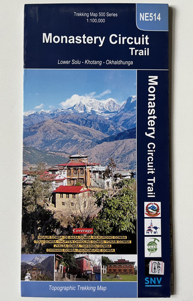 Monastery Circuit Trail  Lower Solu-Khotang - Okhaldhunga  Trekking Map 500 Series 1100,000  NE514  NEPA MAPS (9789993347866)
