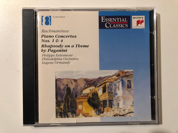 Rachmaninov: Piano Concertos Nos. 1 & 4; Rhapsody On A Theme By Paganini - - Philippe Entremont, Philadelphia Orchestra, Eugene Ormandy / Essential Classics, Concertos / Sony Classical Audio CD 1991 / SBK 4654