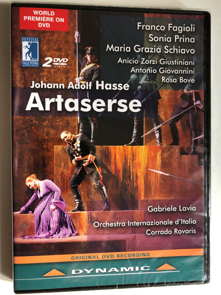 Johann Adolf Hasse Artaserse 2 DVD Set  Drama for music in three acts Libretto by PIETRO METASTASIO Edition by MARCO BEGHELLI  INTERNATIONAL ORCHESTRA OF ITALY  Conductor CORRADO ROVARIS  DVD