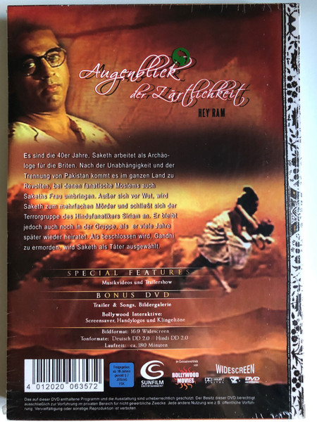 Augenblick der Zärtlichkeit - German Release  Shahrukh Khan, Kamal Hassan, Hema Malini  Language German and Hindi  BOLLYWOOD MOVIES  DVD Video (4012020063572)