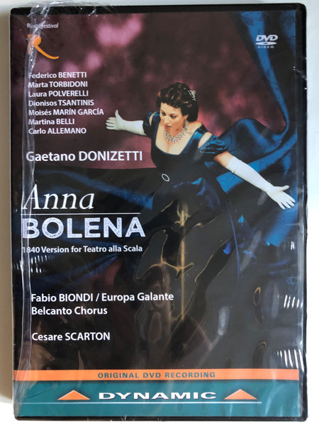 Donizetti: Anna Bolena / Tragedia Lirica in two acts / Libretto by Felice Romani / OPERA THEATER OF ROME / Europe Galante Conductor: Fabio Biondi / Belcanto Chorus / Chorus master: Martino Faggiani / Recorded at: Teatro Flavio Vespasiano, Rieti / DVD (8007144376871)
