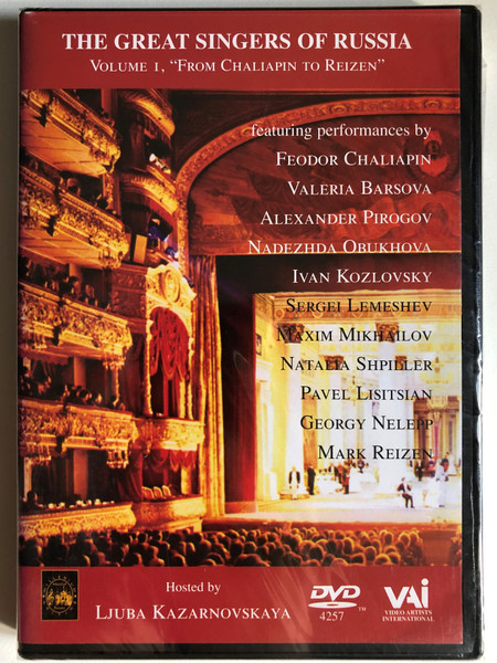 The Great Singers of Russia, Vol 1 / MUSICAL RUSSIA 1901-1999 / Producer: Robert Roszyk / Video Director: Sergei Reshetov / DVD Production Coordinator: Raymond Edwards / DVD (089948425793)