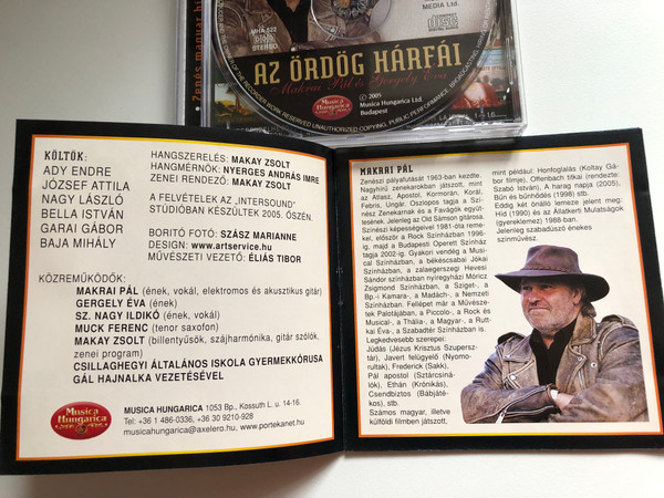 Az Ordog Harfai - Makrai Pal es Gergely Eva / Zenes magyar hitvallasok / Musica Hungarica Audio CD 2005 / MHA 522 (5998654115223) 
