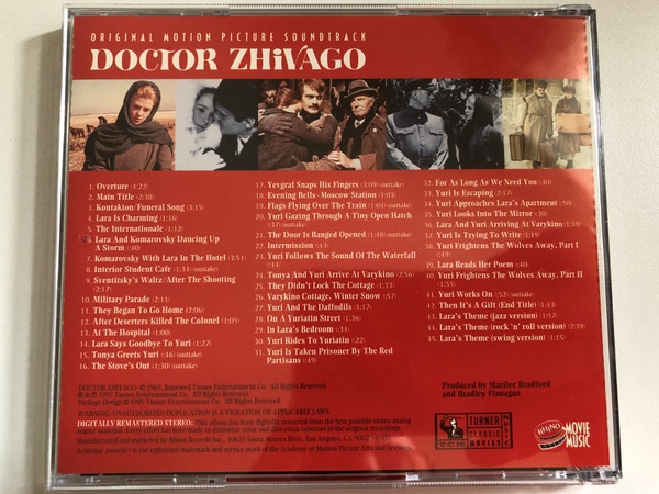 Doctor Zhivago (Original Motion Picture Soundtrack) - Composed and Conducted By Maurice Jarre / The Deluxe Thirtieth Anniversary Edition / TCM Turner Classic Movies Music Audio CD 1995 / R2 71957