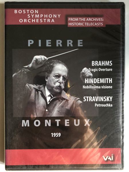 Brahms, Hindemith, Stravinsky: Pierre Monteux/ Boston Symphony Orchestra Conductor: Pierre Monteux / FROM THE ARCHIVES: HISTORIC TELECASTS / AWGBH Live Telecast from Sanders Theatre / DVD (089948431695)