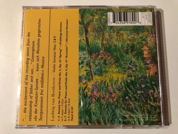Ludwig van Beethoven (1770-1827) - Violin Sonatas Nos. 5 ''Spring', No. 9 ''Kreutzer'' - Yehudi & Jeremy Menuhin / Red Line / EMI Classics Audio CD 1997 / 724356978928