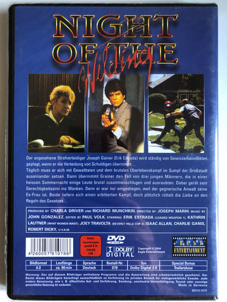 Night of the Wilding  KATHRIN LAUTNERS, JOEY TRAVOLTA, ERIK ESTRADA  DVD Video (4260057810786)