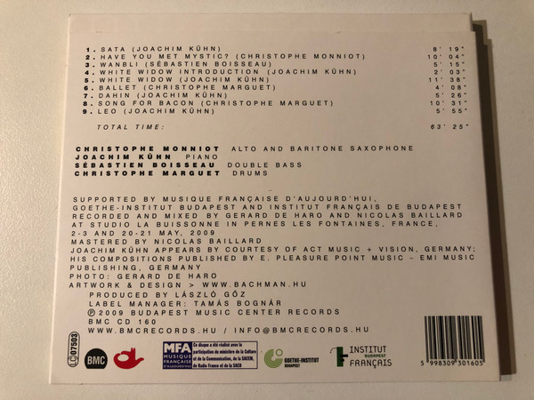MKMB, Christophe Marguet, Joachim Kühn, Christophe Monniot, Sébastien Boisseau – Émotions Homogènes / Budapest Music Center Records Audio CD 2009 / BMC CD 160