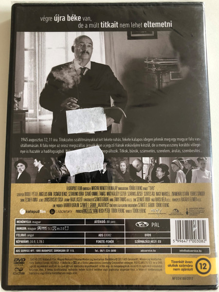 1945 / KATAPULT FILM PRESENTS IT WITH THE SUPPORT OF THE HUNGARIAN NATIONAL FILM FUND FERENC MET TÖRK / Studio: Menemsha Films / Actors: Peter Rudolf, Bence Tasnadi, Ivan Angelus, Marcell Nagy / DVD (5996471003082)