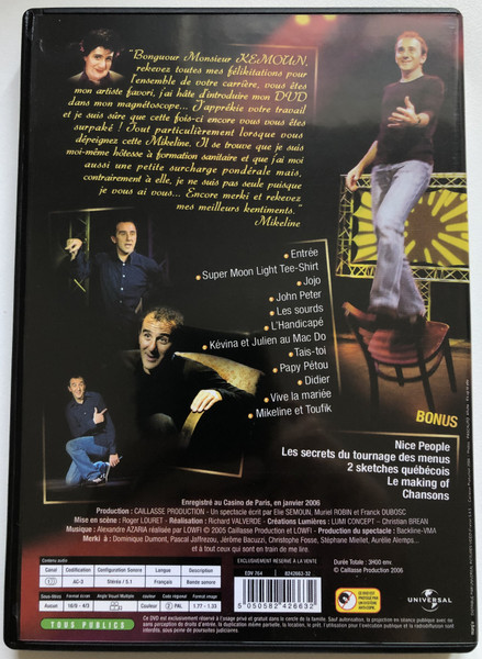 ELIE SEMOUN - Se prend pour qui  UNIVERSAL DVD Video (5050582426632)