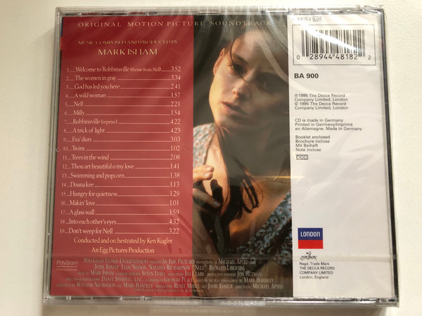 Nell (Original Motion Picture Soundtrack) - Music Composed By Mark Isham / Jodie Foster, Liam Neeson / London Records Audio CD 1995 / 444 818-2