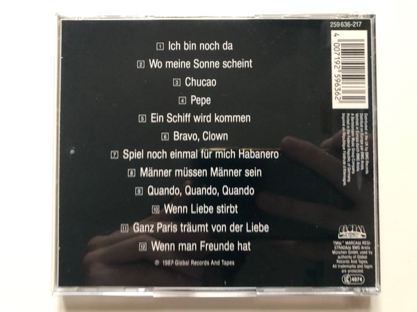 Caterina Valente – Ich Bin ... / Global Records And Tapes Audio CD 1987 / 259 636-127