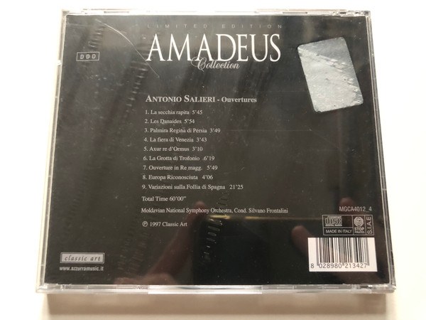 Amadeus Collection (Limited Edition) - Antonio Salieri: Ouvertures / classic art Audio CD 1997 / MGCA4012_4