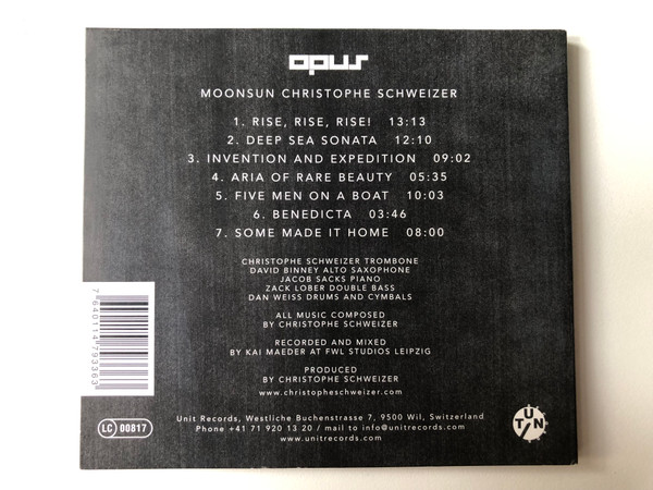Moonsun Christophe Schweizer – Opus / Unit Records Audio CD / UTR 4336 (7640114793363)