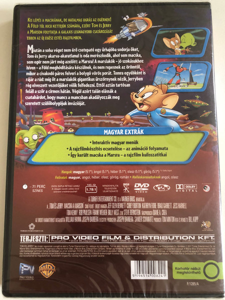 Tom és Jerry Macska a Marson  TOM AND JERRY BLAST OFF TO MARS  VADONATÚJ EGÉSZ, ESTÉS RAJZFILM!  DVD Video (5996514008241)