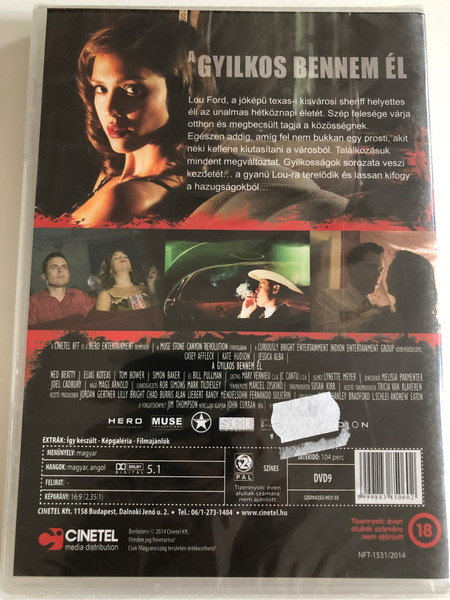 A GYILKOS BENNEM ÉL  MICHAEL WINTERBOTTOM FILMJE  CASEY AFFLECK, KATE HUDSON, JESSICA ALBA  DVD Video (5999883850602)