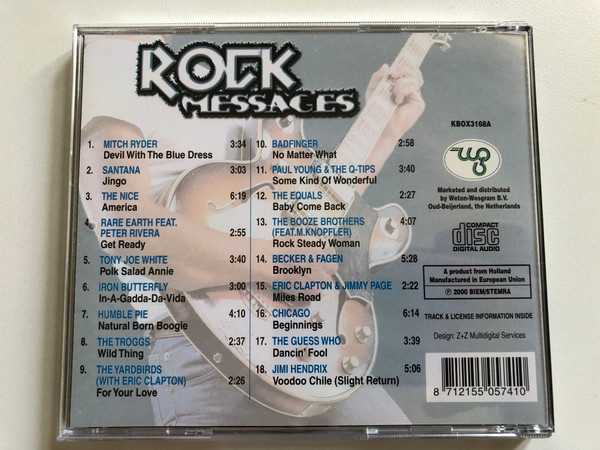Rock Messages - Santana, Tony Joe White, Chicago / Weton-Wesgram Audio CD 2000 / KBOX3168A