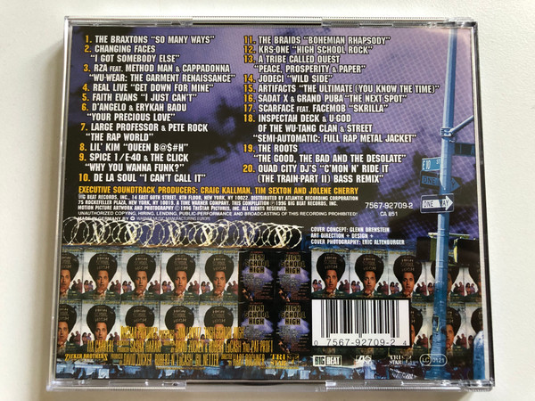High School High (Music From And Inspired By The Motion Picture) - RZA feat. Method Man & Cappadonna; Jodeci; A Tribe Called Quest; Changing Faces; The Braxtons; Faith Evans; Scarface feat. Facemob / Big Beat Audio CD 1996 / 7567-92709-2