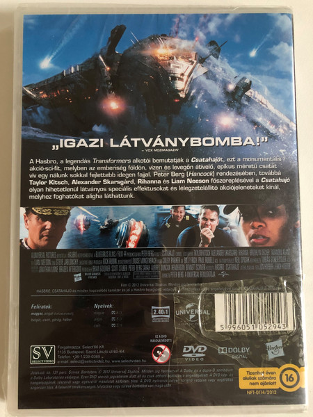 Csatahajó - BATTLESHIP  A FÖLDÉRT FOLYTATOTT CSATA A TENGEREN KEZDŐDIK.  DVD VIDEO (5996051052943)