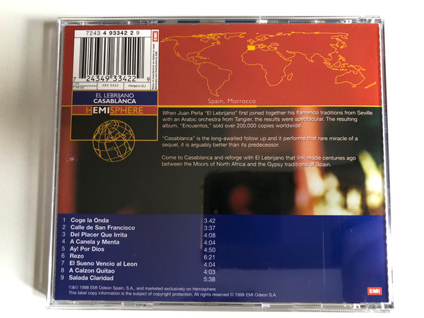 El Lebrijano Con La Orquesta Arábigo Andaluza – Casablanca / EMI Audio CD 1998 / 724349334229