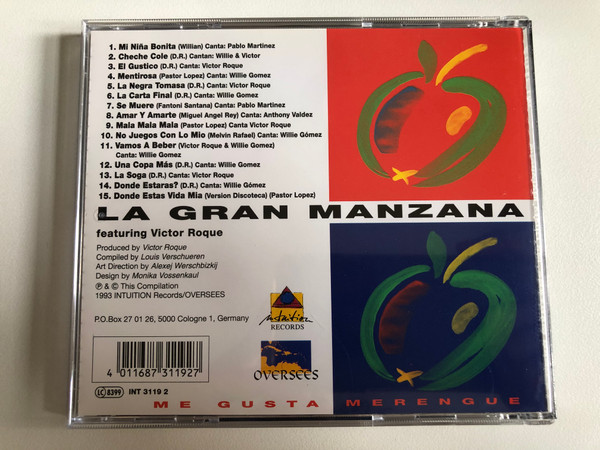 La Gran Manzana Featuring Victor Roque – Me Gusta Merengue / Intuition Records Audio CD 1993 / INT 3119 2