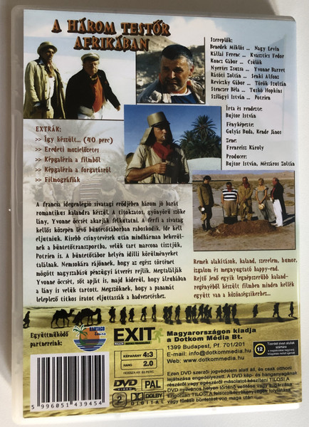 A HAROM TESTŐR AFRIKABAN  Rejto Jeno azonos cimu regenyebol  irta es rendezte Bujtor Istvan  DVD Video (5996051439454)
