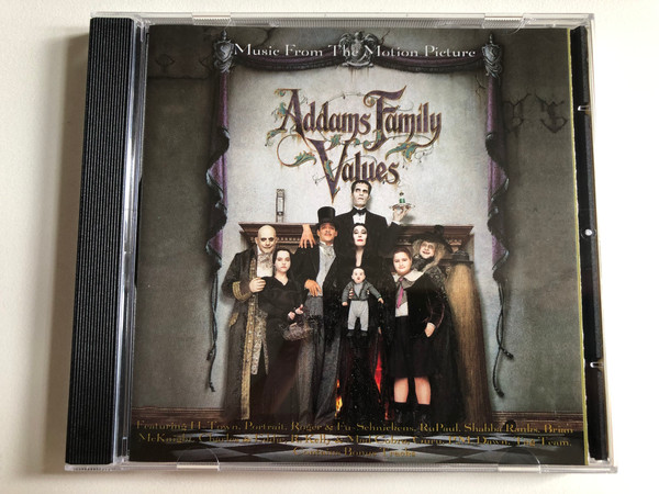 Addams Family Values (Music From The Motion Picture) - Featuring: H-Town, Portrait,Roger & Fu-Schnickens, RuPaul, Shabba Ranks, Brian Mcknight, Charles & Eddie, R. Kelly & Mad Cobra, Guru, P.M. Dawn / Atlas Audio CD 1993 / 521 502-2