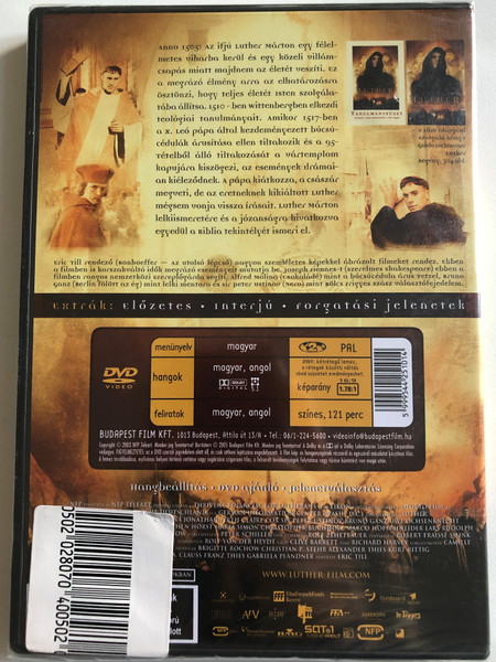 Luther (2003)  AKI MEGVÁLTOZTATTA A VILÁGOT  REGION 2 PAL DVD  European Editon  English and Hungarian sound options  Starring Joseph Fiennes, Bruno Ganz  Director Eric Till  DVD Video (5999544251014)