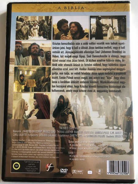 SZENT PÁL  A BIBLIA  JOHANNES BRANDRUP, FRANCO NERO, THOMAS LOCKYER, BARBARA BOBULOVA, DANIELA POGGI  ROGER YOUNG FILMJE  DVD Video (5999546332506)