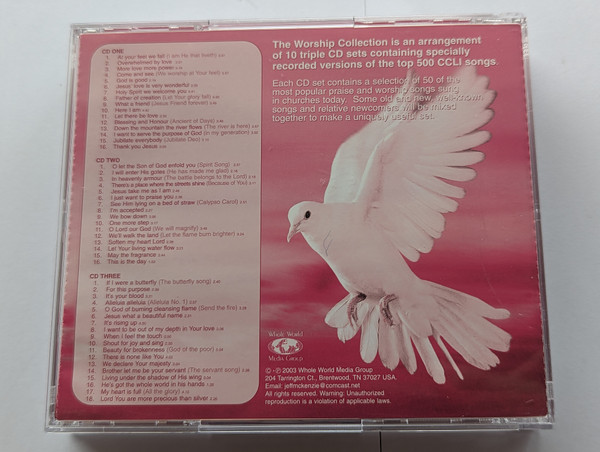 THE Worship Collection  VOLUME THREE  50 SONGS TODAYS CHURCHES ARE SINGING  VOLUME THREE - BLESSING AND HONOUR  3 CD Box Set (8886366000067)