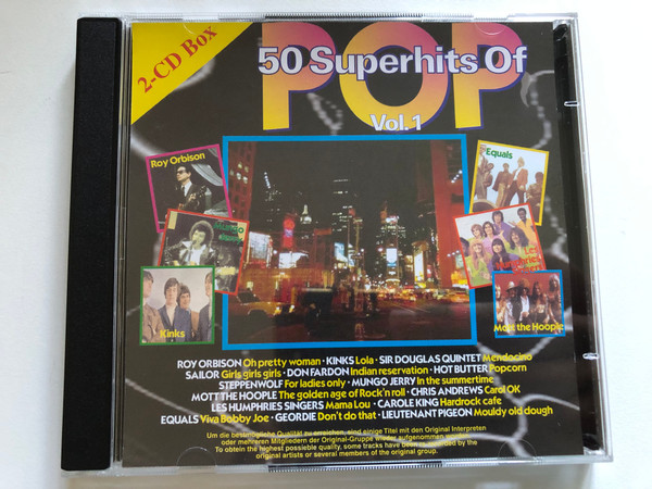 50 Superhits Of Pop Vol. 1  2-CD Box  1997 Selected Sound Carrier  Audio CD (7619929234422)