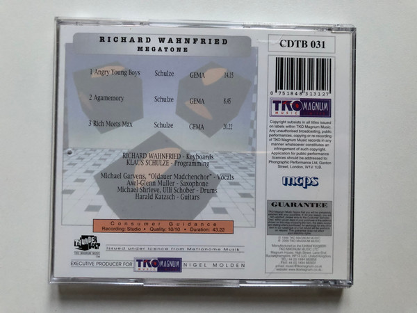 Richard Wahnfried – Megatone  Audio CD (0751848313127)