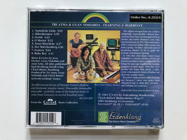 Tri Atma Und Gyan Nishabda – Sehnsucht Und Einklang  YEARNING & HARMONY  Erdenklang Musikverlag  Audio CD (723091531528)