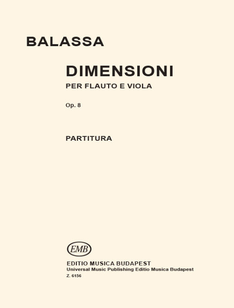 Balassa Sándor Dimensioni  for flute and viola Op. 8  sheet music (9790080061565)