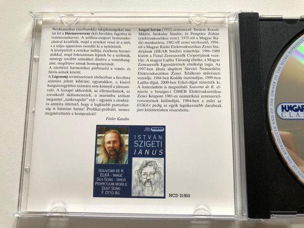 Istvan Szigeti: Chamber Music with Flute - Ritornelli; Why Not?; That's for You; Trio; Vari-jatekok; AD(ri)A; Triple Concerto; Breathlessness / Hungaroton Classic Audio CD 2005 Stereo / HCD 32360