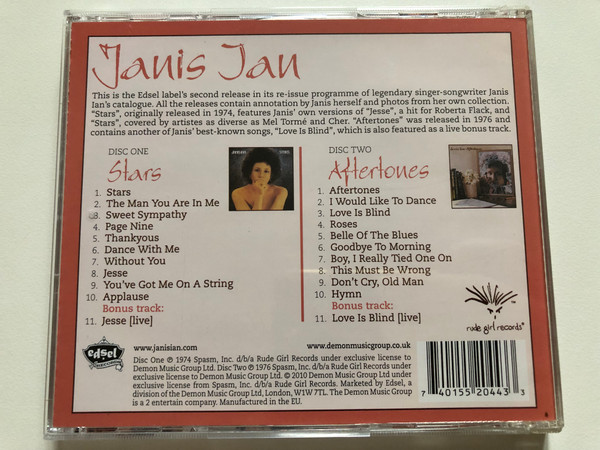Janis Ian – Stars & Aftertones / Edsel Records 2x Audio CD 2010 / EDSD 2044