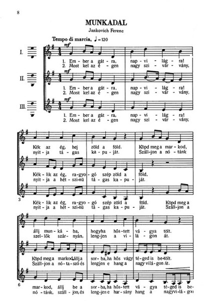 Bárdos Lajos Munkadal  Words by Jankovich Ferenc  sheet music (9790080045886)