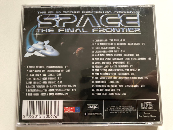 The Film Score Orchestra Presents Space The Final Frontier - The Phantom Menace, Independence Day, X Files, Lost In Space, 2001 Space Odyssey, and many more / Cedar Audio CD / 1-1067