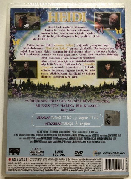 HEIDI  EMMA BOLGER, MAX VON SYDOW  r film  DVD Video (8698907205936)