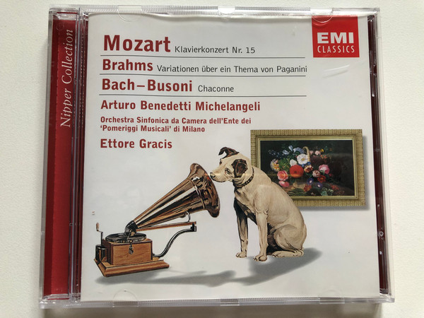 Mozart: Klavierkonzert Nr. 15, Brahms: Variationen uber ein Thema von Paganini, Bach-Busoni: Chaconne - Arturo Benedetti Michelangeli/ EMI Classics Audio CD 2002 Mono / 724357523127