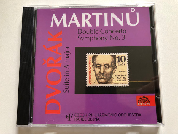 Martinů - Double Concerto; Symphony No. 3; Suite in A - Czech Philharmonic Orchestra, Karel Šejna / Supraphon Audio CD Mono / SU 1924-2 001